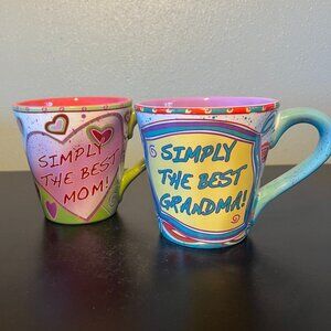 Pair of SIMPLY THE BEST GRANDMA! & SIMPLY THE BEST GRANDMA!  Mugs ~ S & F Studio